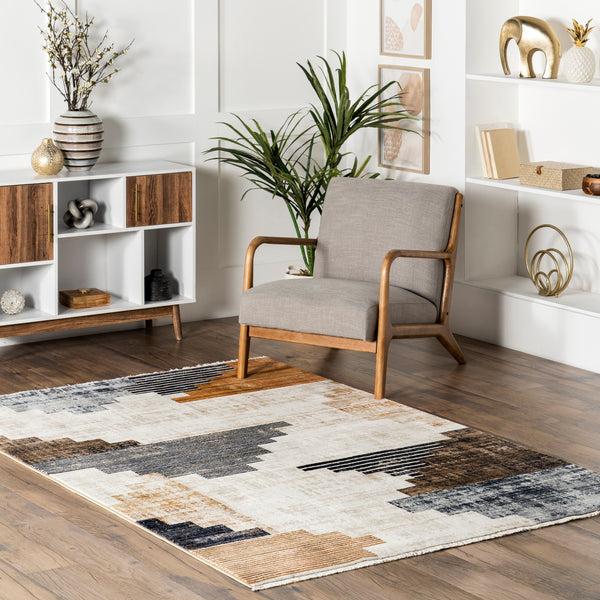 Nuloom Vanita Transitional Southwestern Fringe Area Rug Beige