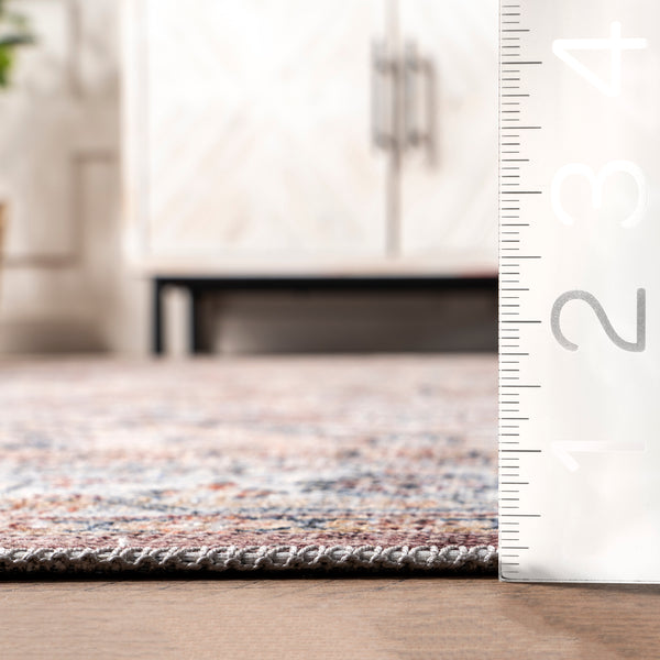 Nuloom Varela Traditional Medallion Machine Washable Area Rug Blush