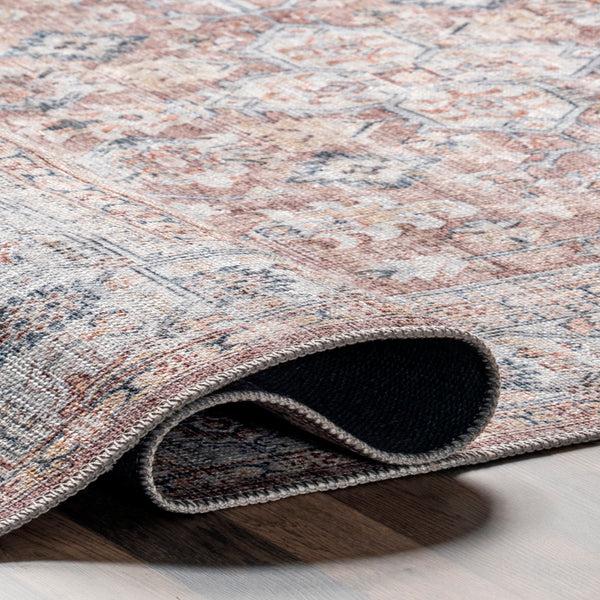 Nuloom Varela Traditional Medallion Machine Washable Area Rug Blush