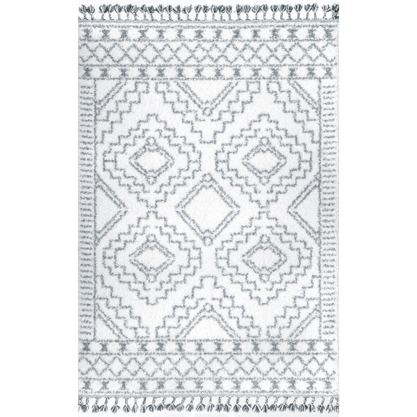 nuloom Vasiliki Moroccan Tribal Tassel Area Rug Blue