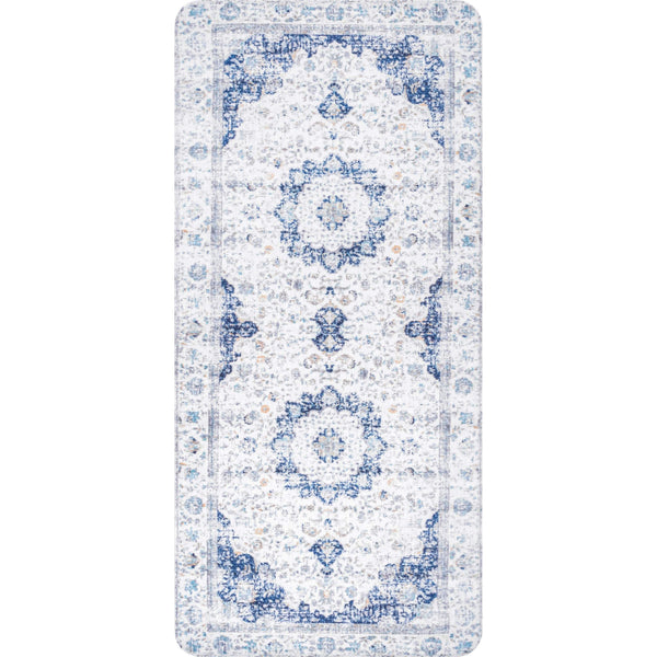 nuloom Verona Vintage Anti Fatigue Kitchen or Laundry Room Comfort Mat Blue