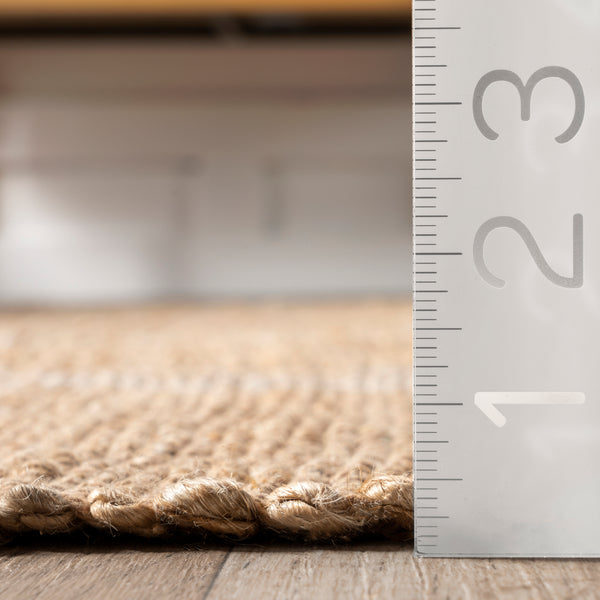 Nuloom Vicky Striped Jute Blend Tasseled Area Rug Natural