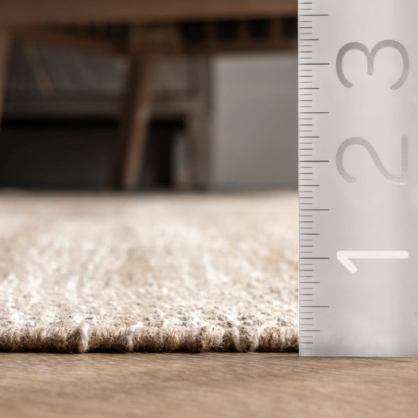 Nuloom Vida Hand Woven Abstract Jute Tassel Area Rug Beige