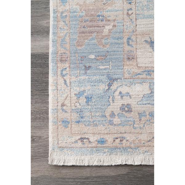 Nuloom Vintage Brandi Floral Fringe Area Rug Light Blue