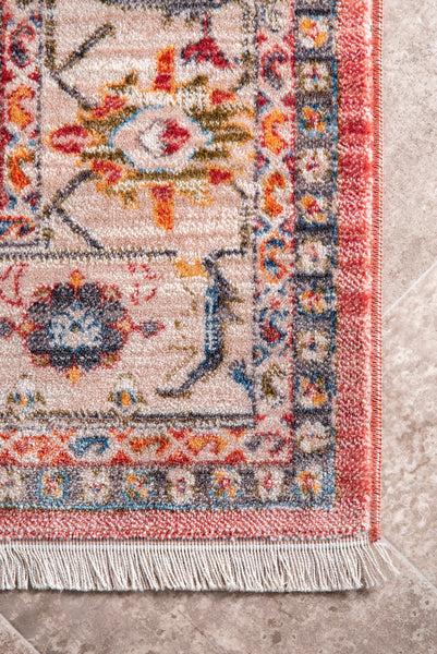 Nuloom Vintage Floral Audria Fringe Kilim Area Rug Red
