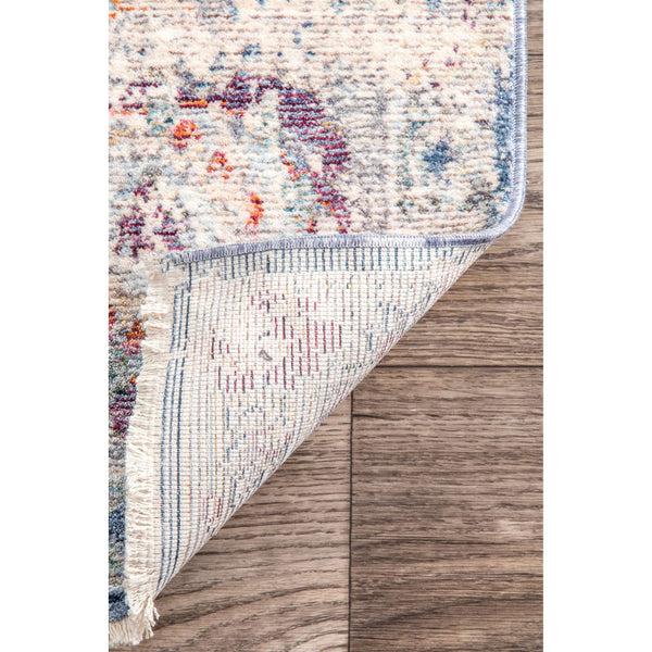 Nuloom Vintage Glynn Medallion Fringe Area Rug Navy