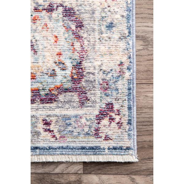 Nuloom Vintage Glynn Medallion Fringe Area Rug Navy