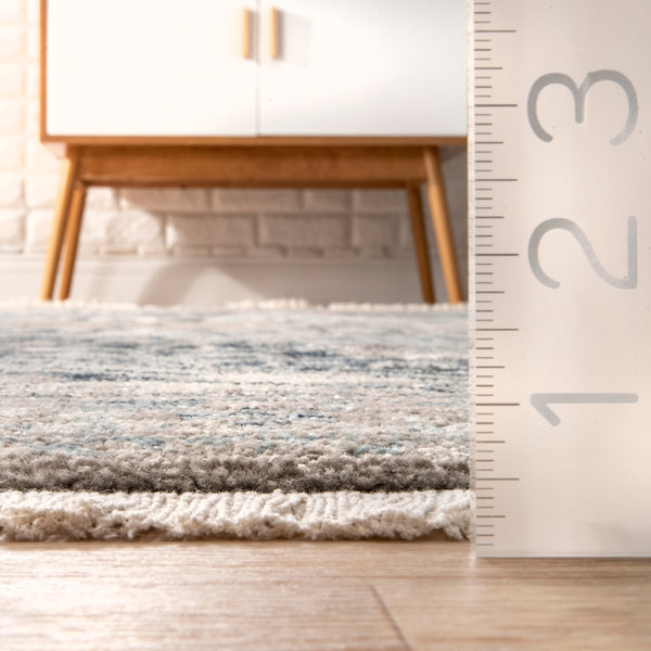 Nuloom Vintage Harriet Medallion Fringe Area Rug Light Blue