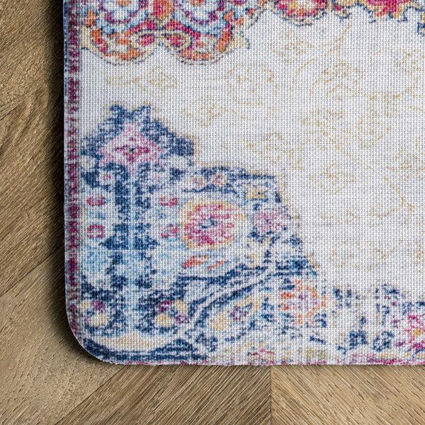 Nuloom Vintage Medallion Anti Fatigue Kitchen Or Laundry Room Comfort Mat Rust