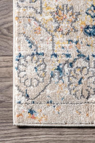 Nuloom Vintage Medallion Joya Distressed Area Rug Blue