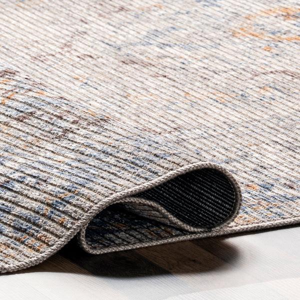 Nuloom Vintage Medallion Machine Washable Area Rug Light Gray