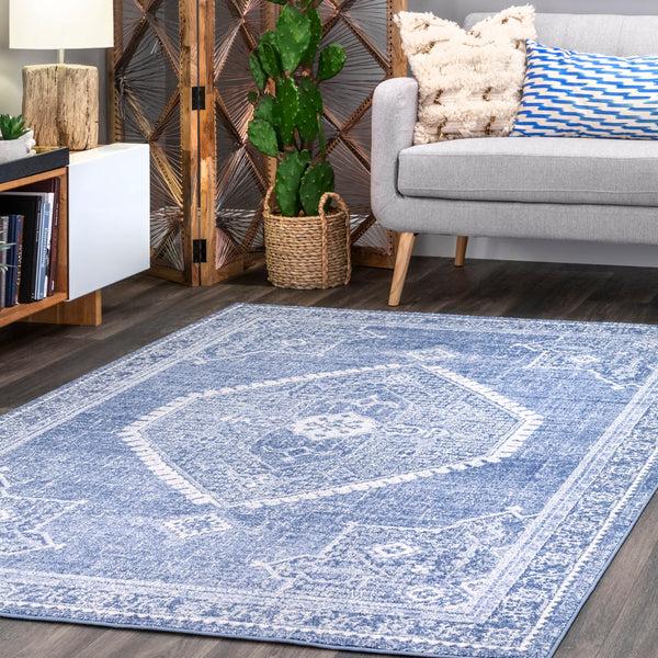 Nuloom Vintage Persian Distressed Isla Area Rug Blue
