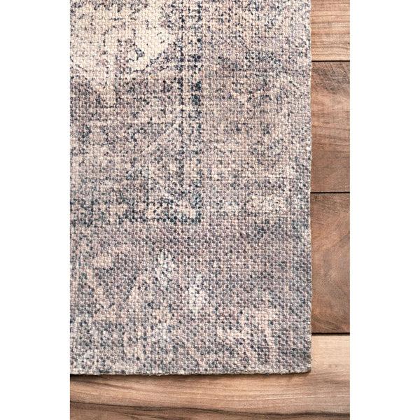 Nuloom Vintage Siler Medallion Printed Area Rug Grey