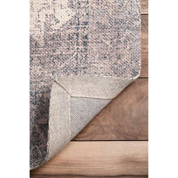 Nuloom Vintage Siler Medallion Printed Area Rug Grey