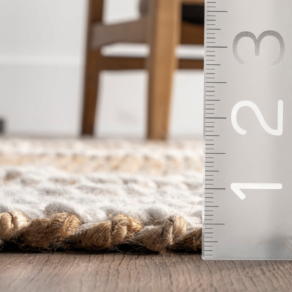 Nuloom Viola Hand Loomed Jute And Wool Textured Tassel Area Rug Natural