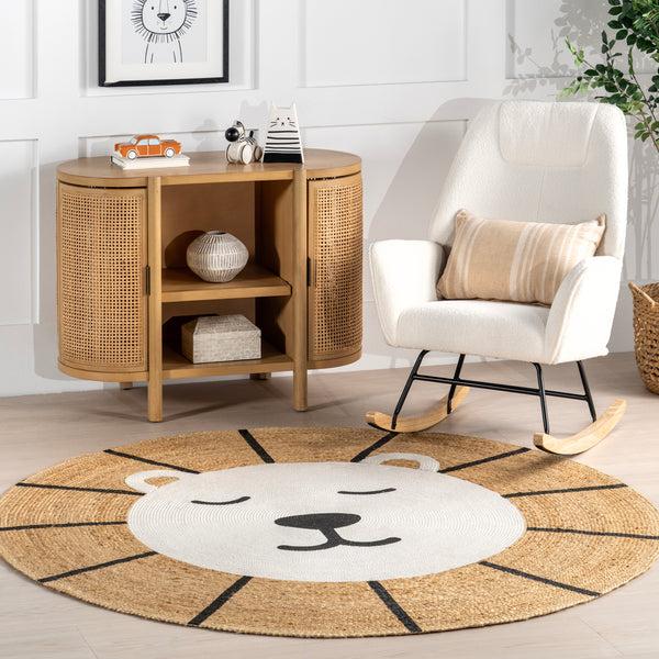 Nuloom Waverly Lion Handwoven Kids Jute Area Rug Natural