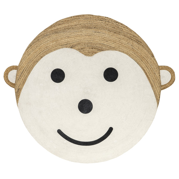 nuloom Weylyn Monkey Handwoven Kids Jute Area Rug Ivory