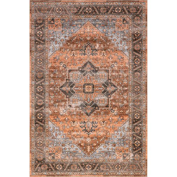 nuloom Wrenley Medallion Machine Washable Area Rug Sienna Brown