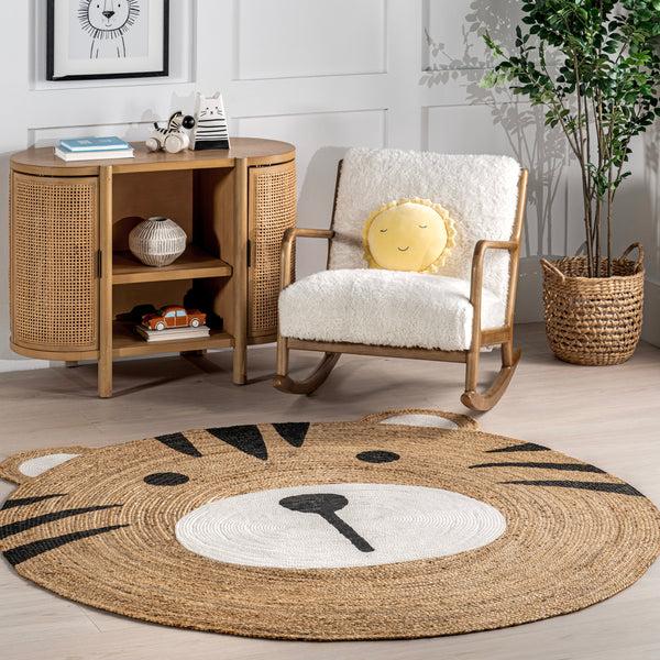 Nuloom Zaylee Tiger Handwoven Kids Jute Area Rug Natural
