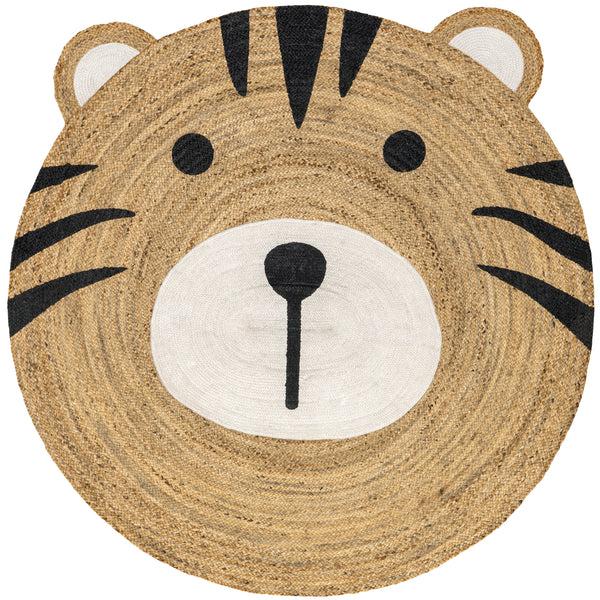 nuloom Zaylee Tiger Handwoven Kids Jute Area Rug Natural