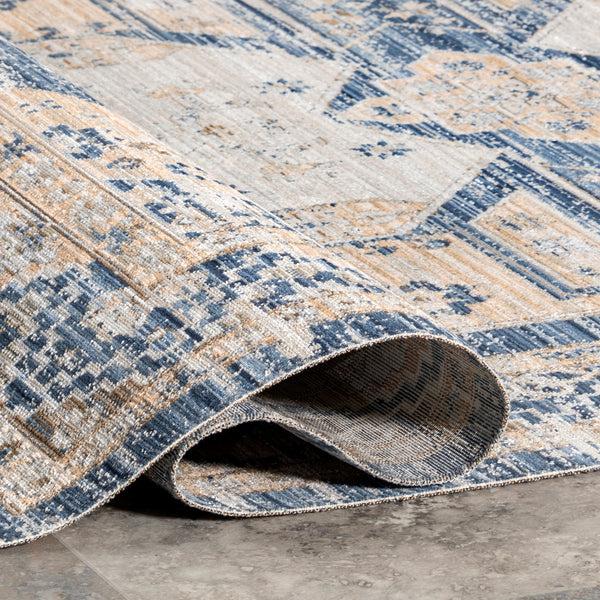 Nuloom Zazie Traditional Machine Washable Indoor/Outdoor Area Rug Blue