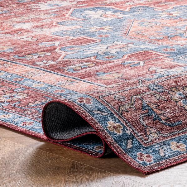 Nuloom Zena Medallion Machine Washable Area Rug Rust