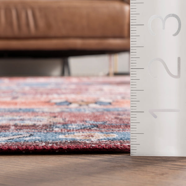 Nuloom Zena Medallion Machine Washable Area Rug Rust