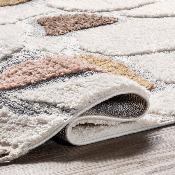 Nuloom Zende Colorful Stones Kids Tassel Area Rug Beige