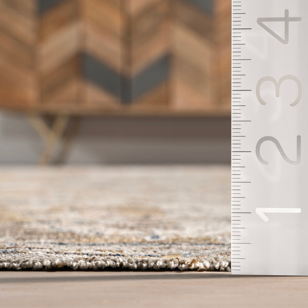 Nuloom Zenni Vintage Floral Indoor/Outdoor Machine Washable Area Rug Beige