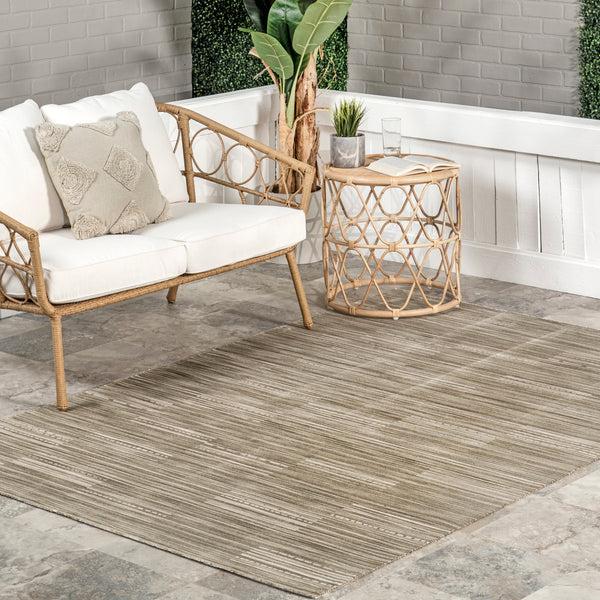 Nuloom Zya Geometric Indoor/Outdoor Machine Washable Area Rug Beige