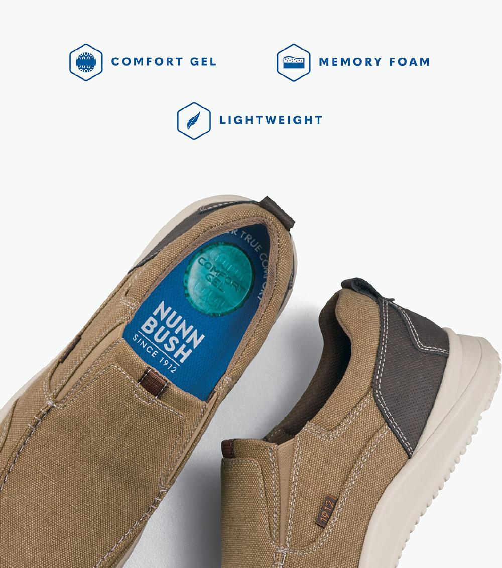 Nunn Bush Conway  Canvas Moc Toe Slip On