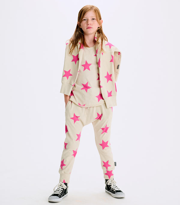 Nununu Light Star Baggy Pants Smokey Natural/hot Pink