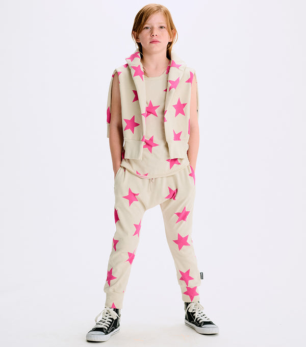 Nununu Light Star Baggy Pants Smokey Natural/hot Pink
