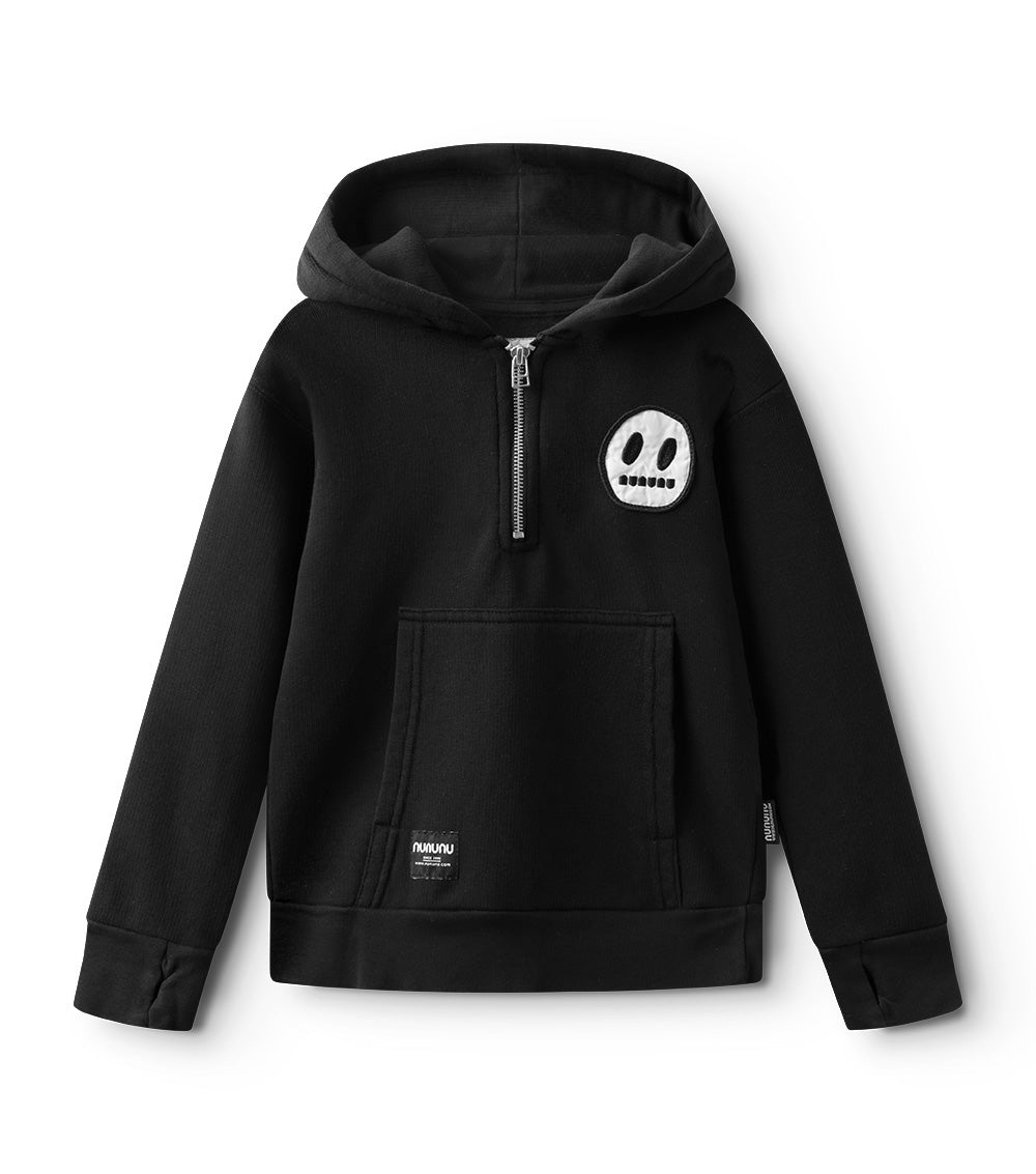 nununu 1/2 zip hoodie black