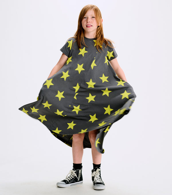 Nununu 360 Star Dress Graphite/hot Lime