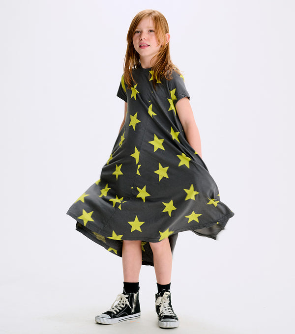 Nununu 360 Star Dress Graphite/hot Lime