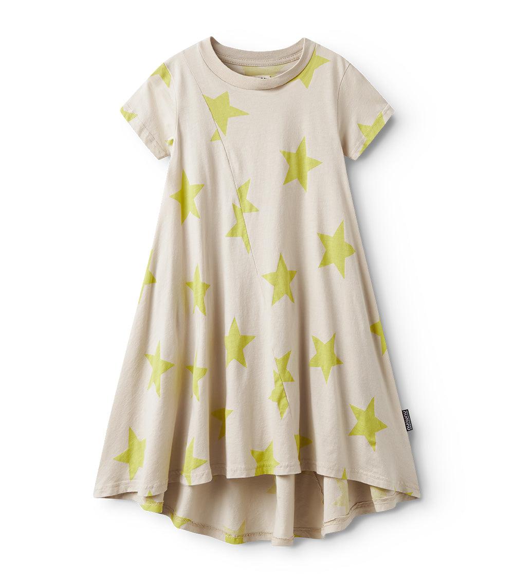 nununu 360 star dress smokey natural/hot lime