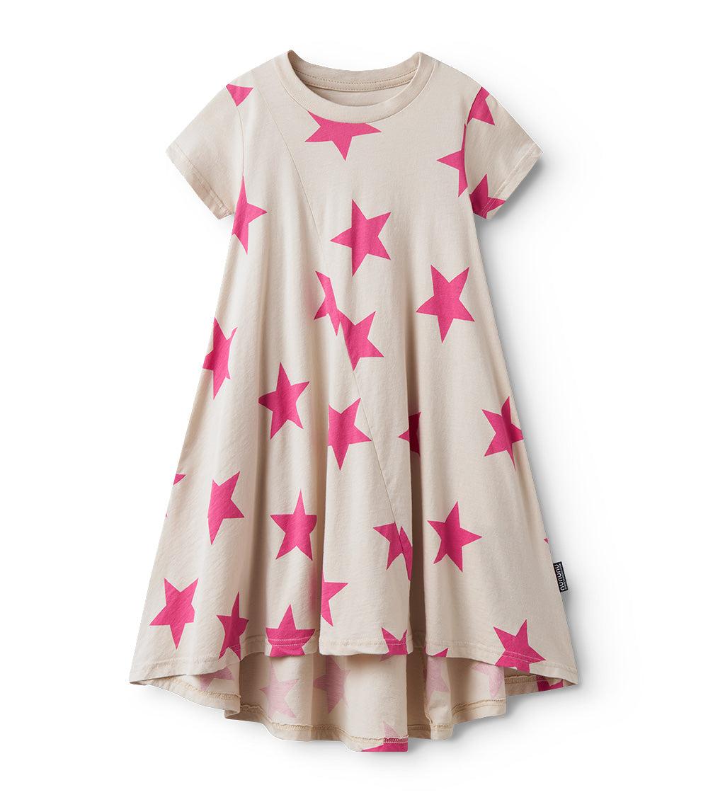 nununu 360 star dress smokey natural/hot pink