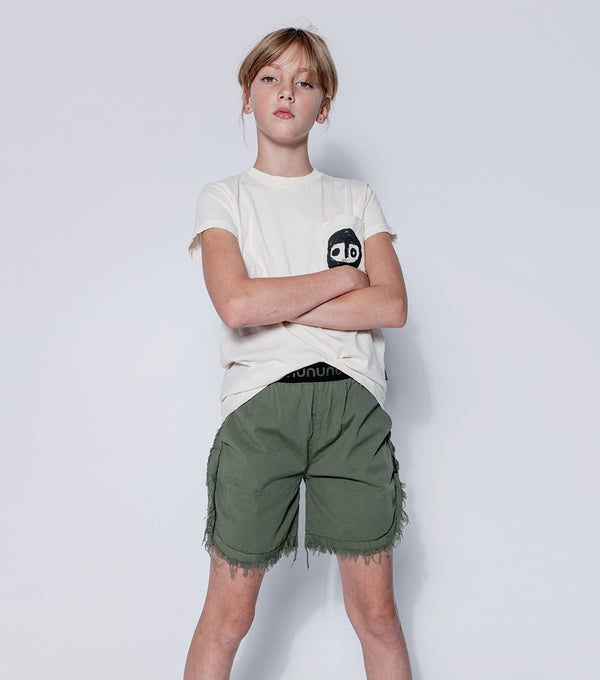 Nununu Airy Ruffled Shorts Olive