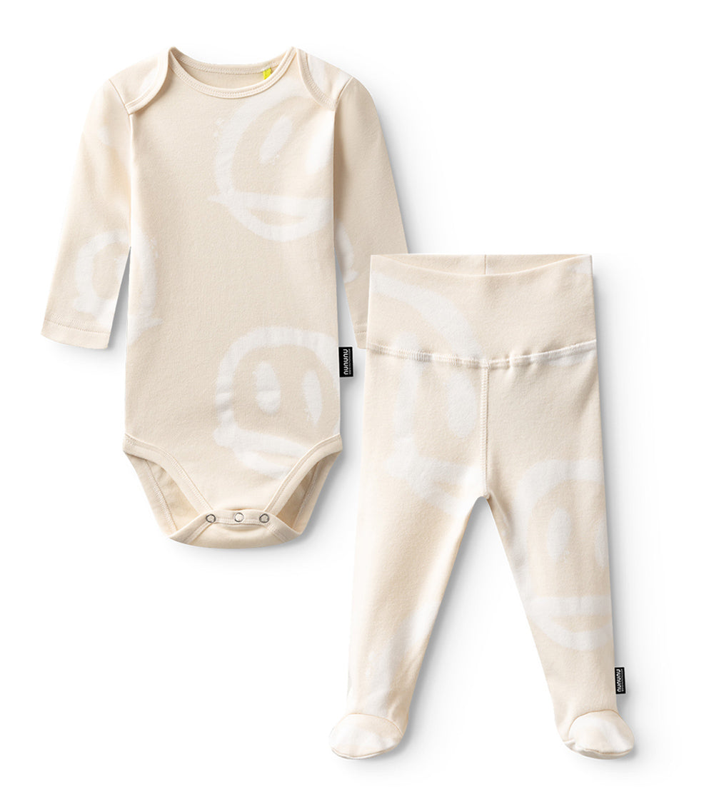 nununu all over footed smiles set natural