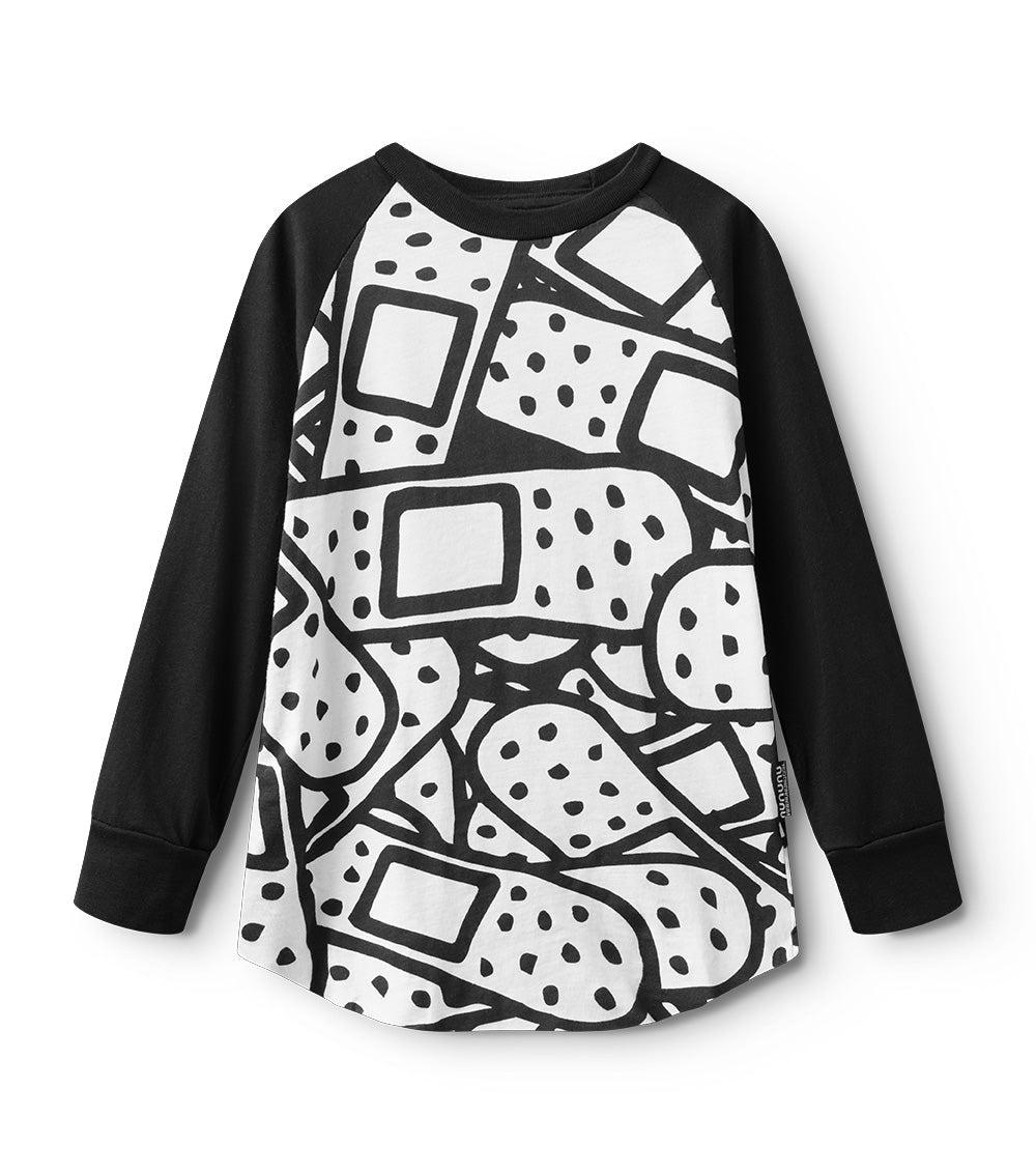 nununu bandaid baseball shirt white