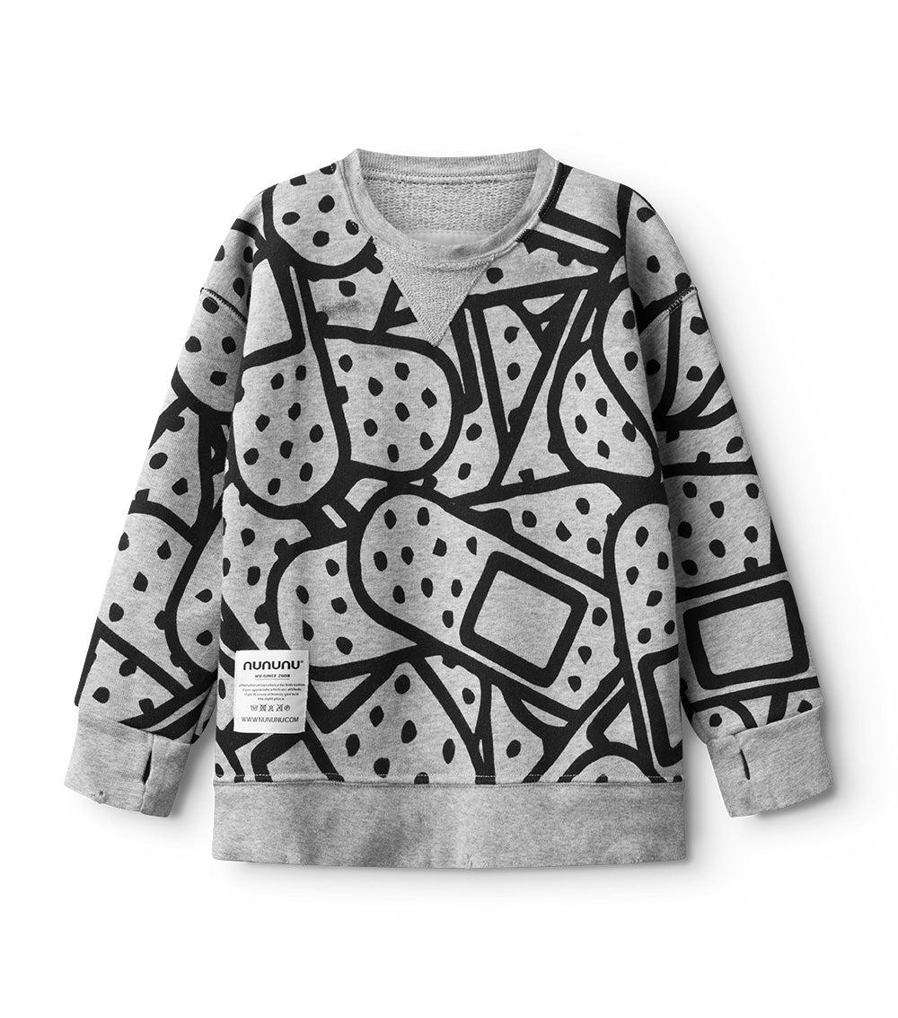 nununu bandaid sweatshirt heather grey