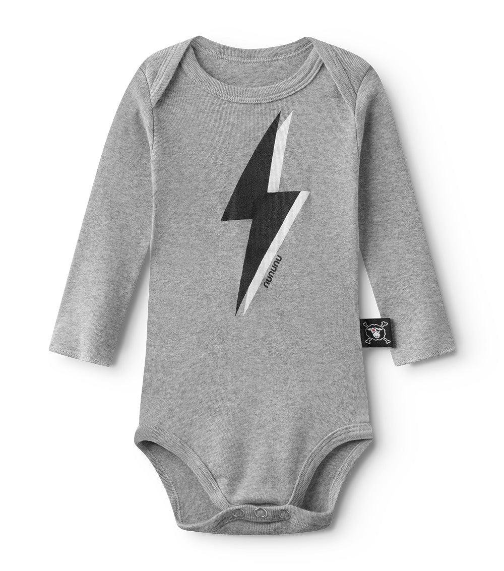 nununu bolt onesie heather grey