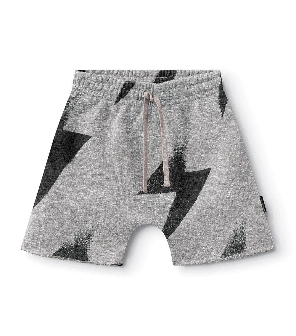 nununu bolt rounded shorts heather grey