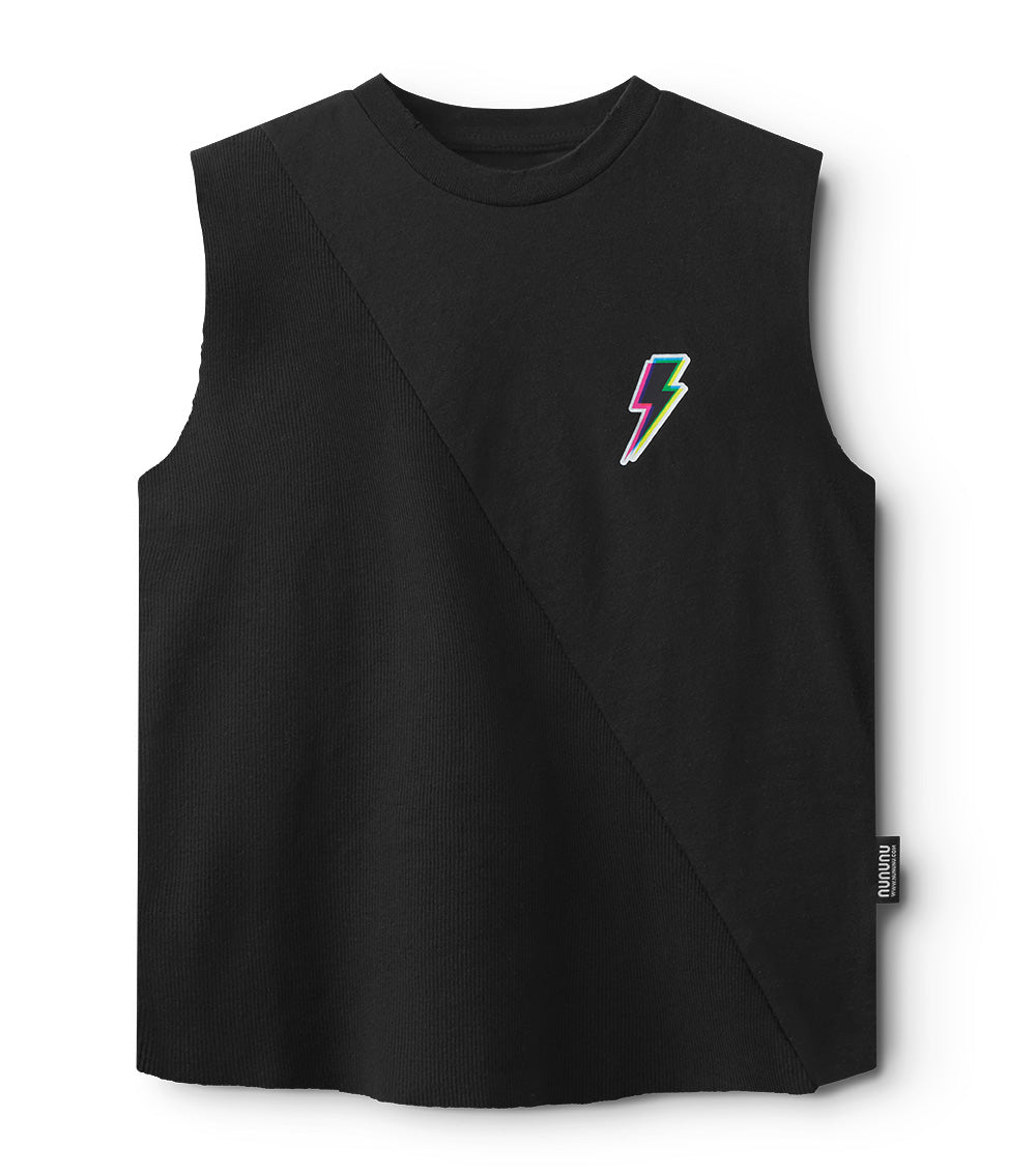 nununu bolt sleeveless shirt black