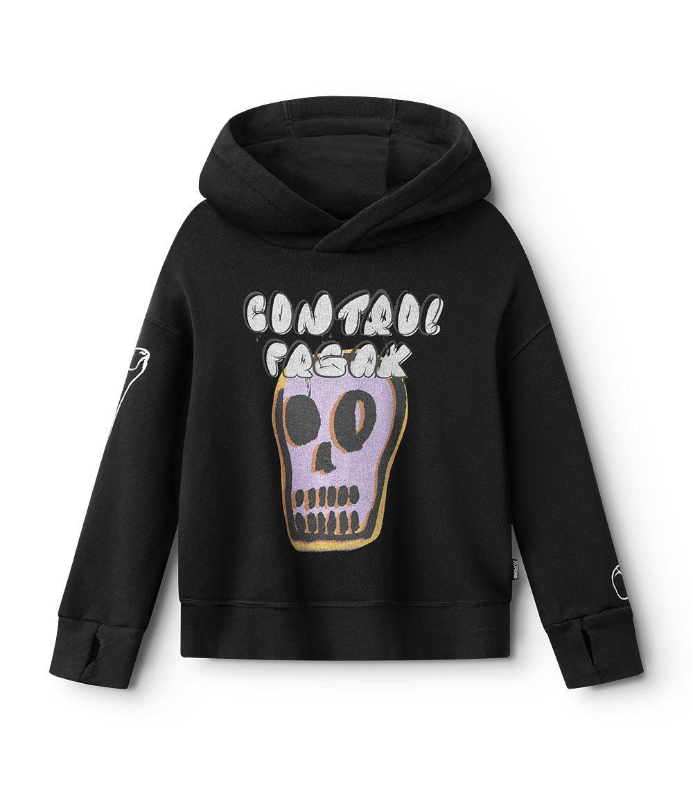 nununu bubbly dizzy skull hoodie black