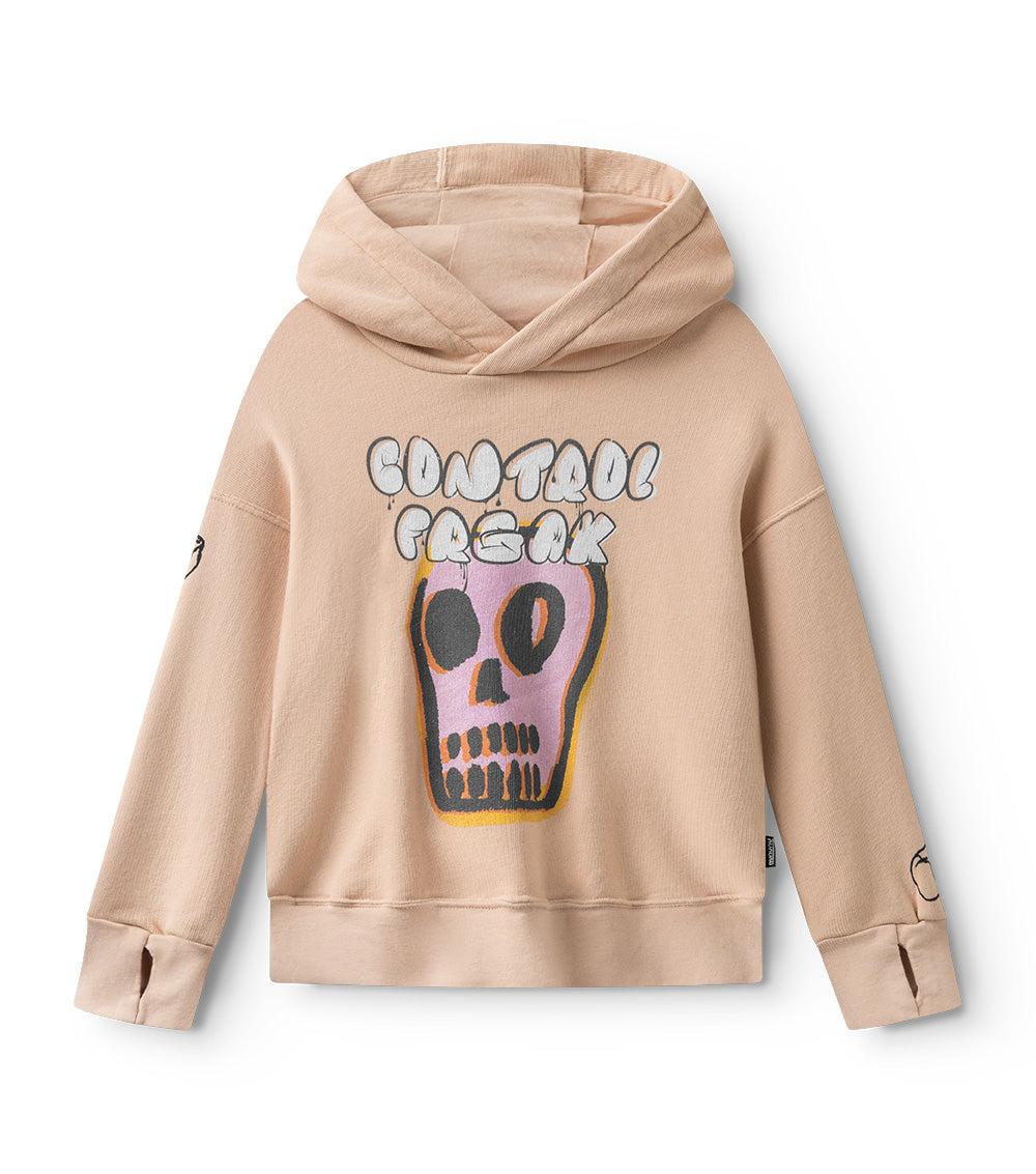 nununu bubbly dizzy skull hoodie nude
