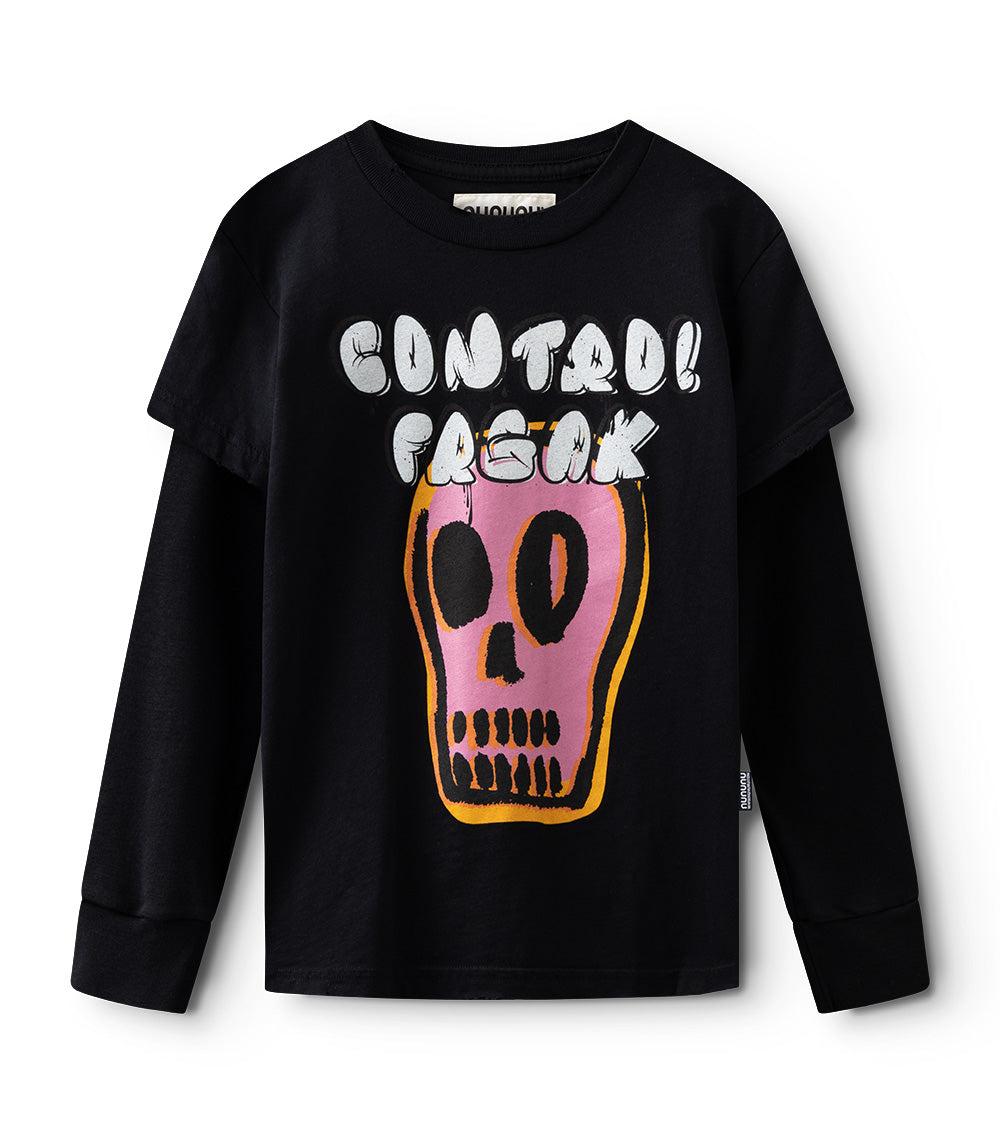 nununu bubbly dizzy skull shirt black