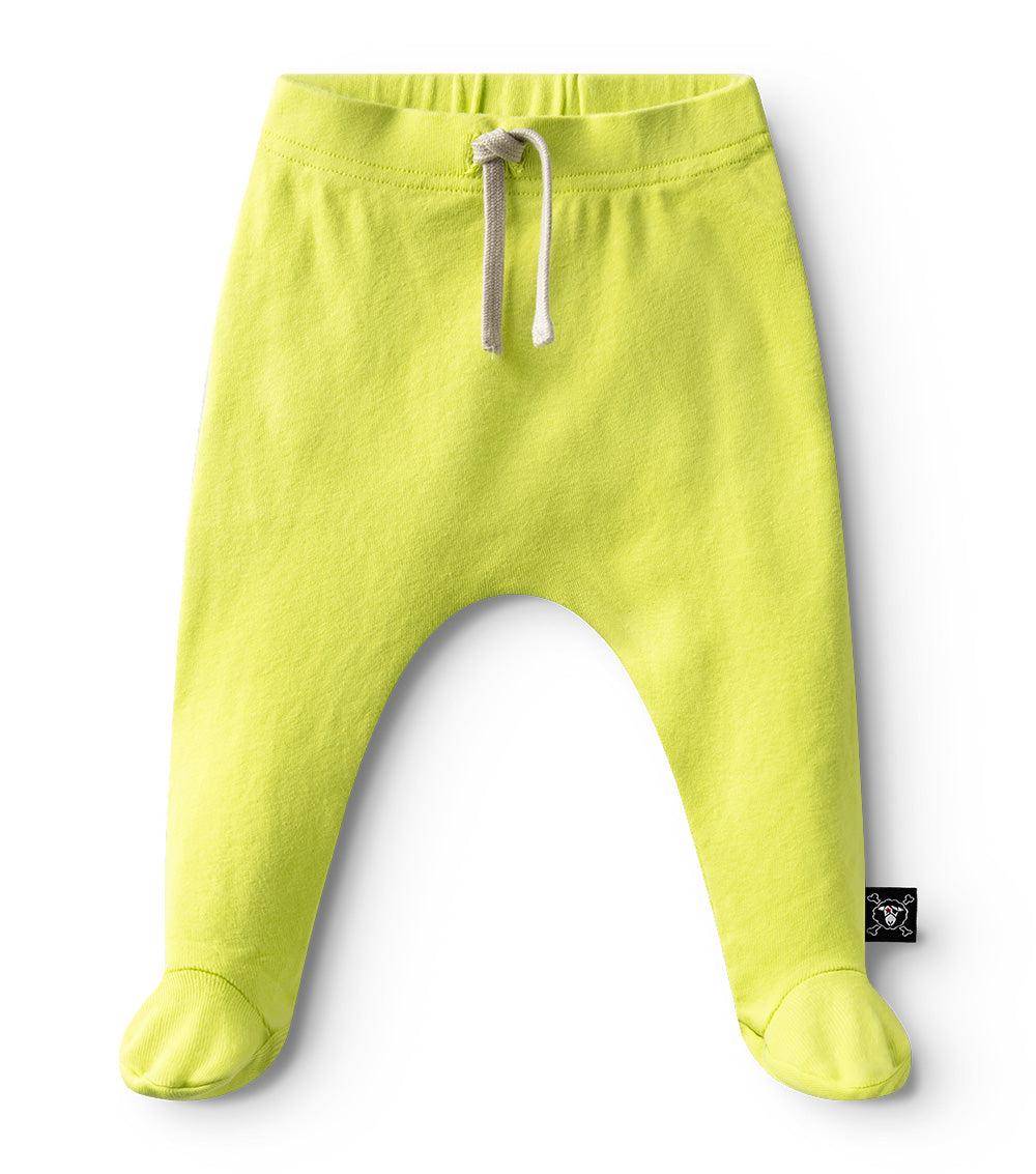 nununu bubbly footed pants hot lime