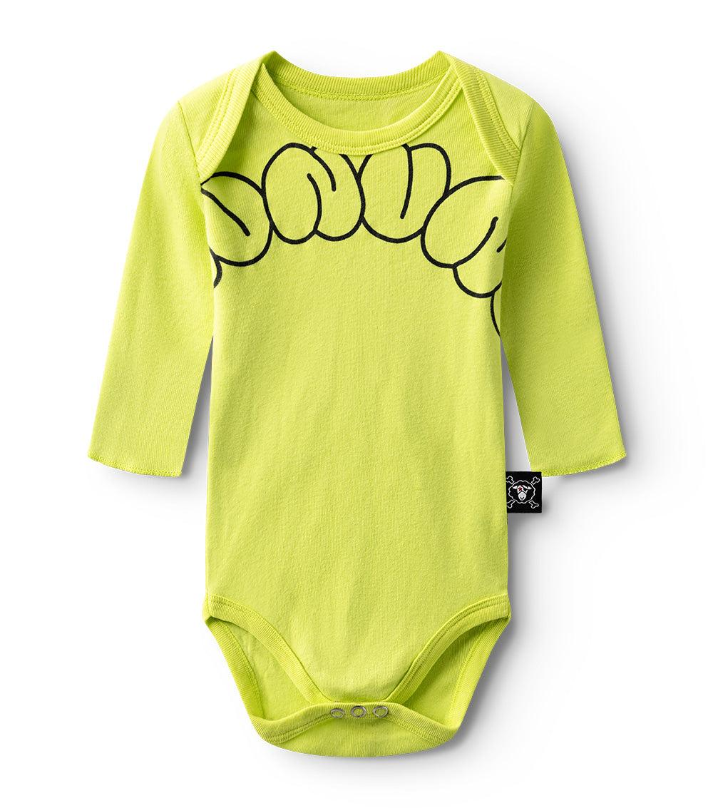 nununu bubbly onesie hot lime